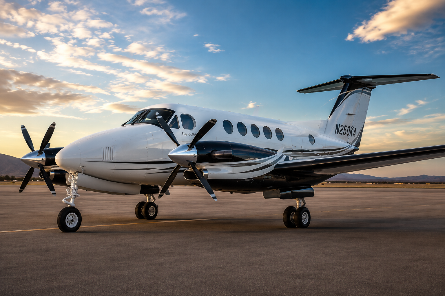 Beechcraft King Air 250 twin turboprop aircraft exterior profile