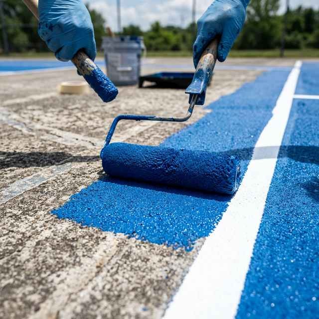Professional court surface painting and striping