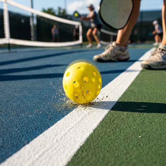 Pickleball on freshly painted court